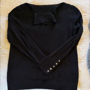 Calvin Klein Black Ribbed Turtleneck Sweater